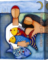 Around The Fish Canvas Paintings - Too Mnay Fish In The Sea by Unknown Artist