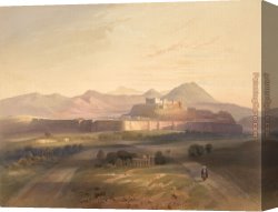 An Arguement with The Town Marshall Canvas Paintings - Town and Citadel of Ghuznee by Unknown Artist
