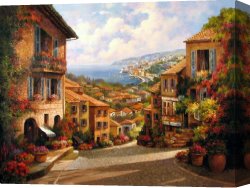 Spanish Town Canvas Paintings - Town II by Paul Guy Gantner by Unknown Artist