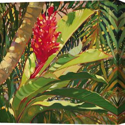 Tropical Forest with Monkeys Canvas Paintings - Tropical by Unknown Artist