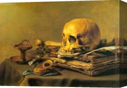 Allegory of Human Life Canvas Paintings - Vanitas Still Life by Unknown Artist