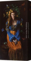 Rainy Canvas Paintings - Flora by Van Rainy Hecht-Nielsen