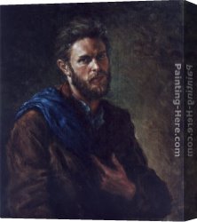 Rainy Canvas Paintings - Self-portrait by Van Rainy Hecht-Nielsen