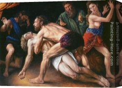 Rainy Canvas Paintings - The Passing of the First Son by Van Rainy Hecht-Nielsen
