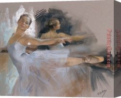 Ballet Canvas Paintings - Ballet Dancer by Vicente Romero Redondo