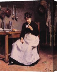 The Stirrup Cup Canvas Paintings - A Cup of Coffee by Victor Gabriel Gilbert