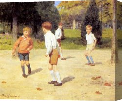 Playing Hide And Seek Canvas Paintings - Boys Playing by Victor Gabriel Gilbert