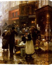 Market Canvas Paintings - Le Jour De Marche Market Day by Victor Gabriel Gilbert
