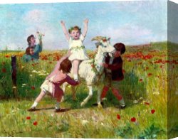 Victor Canvas Paintings - New Tricks by Victor Gabriel Gilbert