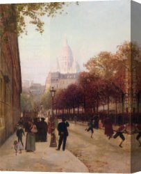 Place Canvas Paintings - Place D'Anvers Et Le Sacre Coeur Paris by Victor Gabriel Gilbert