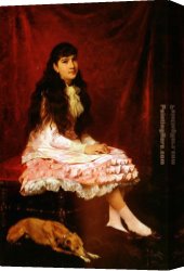 Victor Canvas Paintings - Portrait De Juene Fille Portrait of a Girl by Victor Gabriel Gilbert