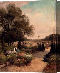 Victor Canvas Paintings - Quai Aux Fleurs by Victor Gabriel Gilbert