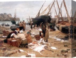 Around The Fish Canvas Paintings - Sorting the Fish by Victor Gabriel Gilbert