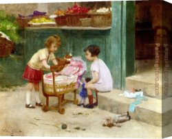 Victor Canvas Paintings - The Favourite Teddy Bear by Victor Gabriel Gilbert