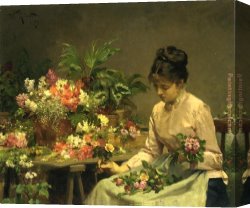 The Flower Seller Canvas Paintings - The Flower Seller by Victor Gabriel Gilbert