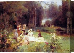 Victor Canvas Paintings - The Horoscope by Victor Gabriel Gilbert