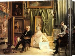 Victor Canvas Paintings - The Artist's Studio by Victor Mottez