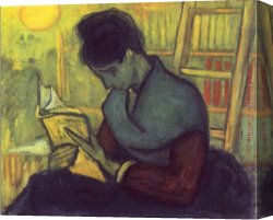 Reader Canvas Paintings - A Novel Reader by Vincent van Gogh