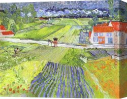 The Beatles @ Abbey Road Canvas Paintings - A Road in Auvers after the Rain by Vincent van Gogh