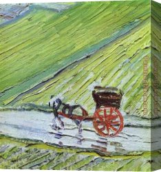The Beatles @ Abbey Road Canvas Paintings - A Road in Auvers after the Rain detail by Vincent van Gogh