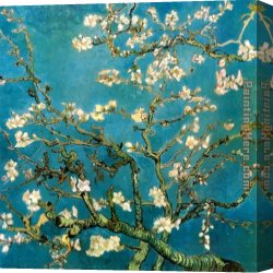 Branches Canvas Paintings - Almond Branches in Bloom 1 by Vincent van Gogh