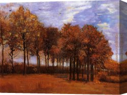 Landscape with a Lake Canvas Paintings - Autumn Landscape by Vincent van Gogh