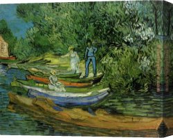 Bank Canvas Paintings - Bank of the Oise at Auvers by Vincent van Gogh