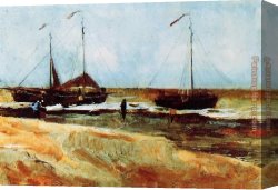 Calm Canvas Paintings - Beach at Scheveningen in Calm Weather by Vincent van Gogh