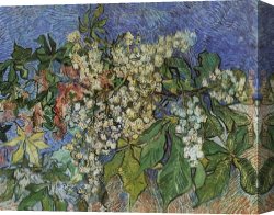 Branches Canvas Paintings - Blossoming Chestnut Branches by Vincent van Gogh