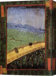 After The Rain Canvas Paintings - Bridge in the Rain by Vincent van Gogh