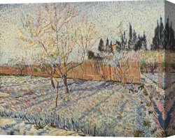 Winter Canvas Paintings - field on winter by Vincent van Gogh