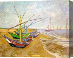 Bernaert Van Orley Canvas Paintings - Fishing Boats on the Beach by Vincent van Gogh