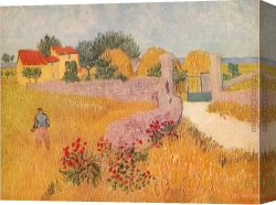 Farm Canvas Paintings - Gateway to the Farm by Vincent van Gogh