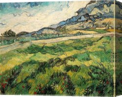 Field of Spring Wheat at Sunrise Canvas Paintings - Green Wheat Field by Vincent van Gogh