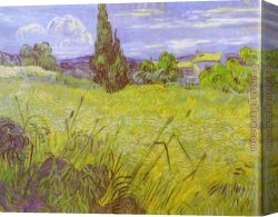 The Inspiration of Saint Matthew Canvas Paintings - Green Wheat Field with Cypress. Saint-Remy by Vincent van Gogh