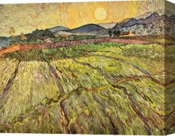 Fields of Tuscany I Canvas Paintings - Landscape with Ploughed Fields by Vincent van Gogh
