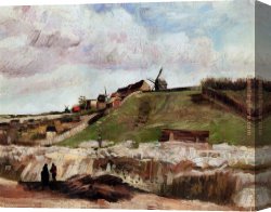 Old Windmill, East Hampton, Long Island, New York Canvas Paintings - Montmartre the Quarry and Windmills by Vincent van Gogh