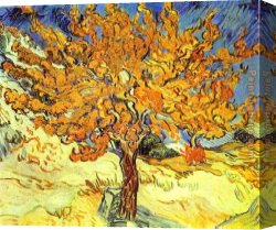 Trees in Park Canvas Paintings - Mulberry Tree by Vincent van Gogh