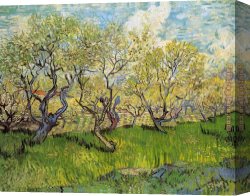 The Pear Orchard Canvas Paintings - Orchard in Blossom 4 by Vincent van Gogh