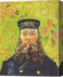Portrait of Margareta Van Oostenrijk Canvas Paintings - Portrait of the Postman Joseph Roulin by Vincent van Gogh