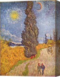 The Beatles @ Abbey Road Canvas Paintings - Road with Cypresses by Vincent van Gogh