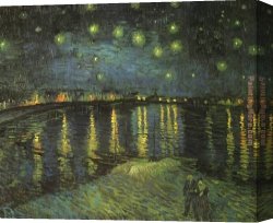 Dance The Night Away Canvas Paintings - Starry Night over the Rhone I by Vincent van Gogh