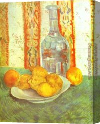 Allegory of Human Life Canvas Paintings - Still Life with Bottle and Lemons on a Plate by Vincent van Gogh