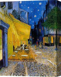 Michiel Van Coxcie Canvas Paintings - The Cafe Terrace by Vincent van Gogh