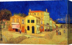Yellow Canvas Paintings - The Yellow House by Vincent van Gogh