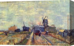 Vegetables Canvas Paintings - Vegetable gardens at the Montmartre by Vincent van Gogh