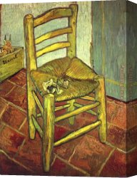 Fantomas Pipe And Newspaper Canvas Paintings - Vincent's Chair with His Pipe by Vincent van Gogh