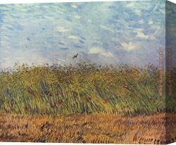 Field of Spring Wheat at Sunrise Canvas Paintings - wheat field with a lark 1887 by Vincent van Gogh