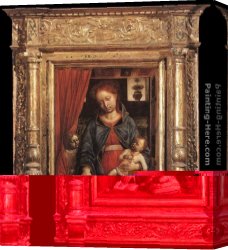 Madonna And Child with Saints And Angels Canvas Paintings - Madonna and Child with an Angel by Vincenzo Foppa