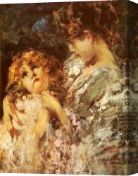 Irolli Canvas Paintings - Mother And Child by Vincenzo Irolli